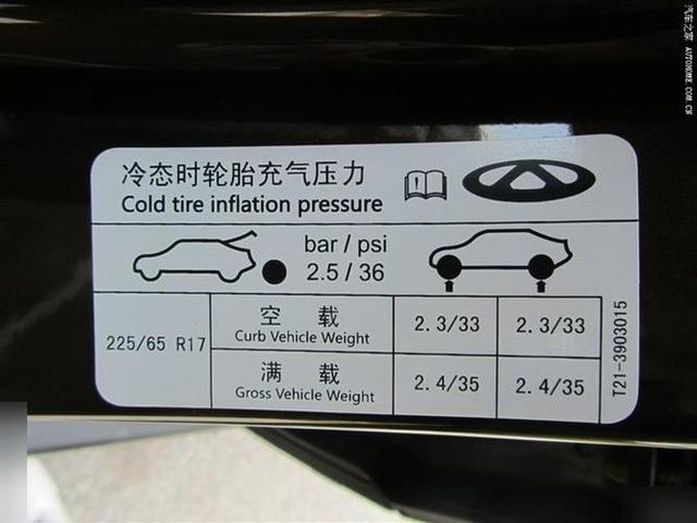 轮胎规格与气压对照表-有驾